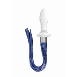 Plug anal verre Tail Bleu - CHRYSTALINO