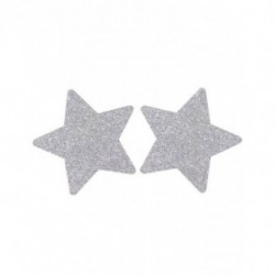 Caches tétons étoile argenté